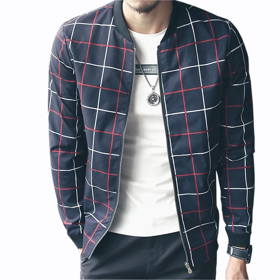 Buy New Design Fashion Men Plaid Jackets Slim Fit