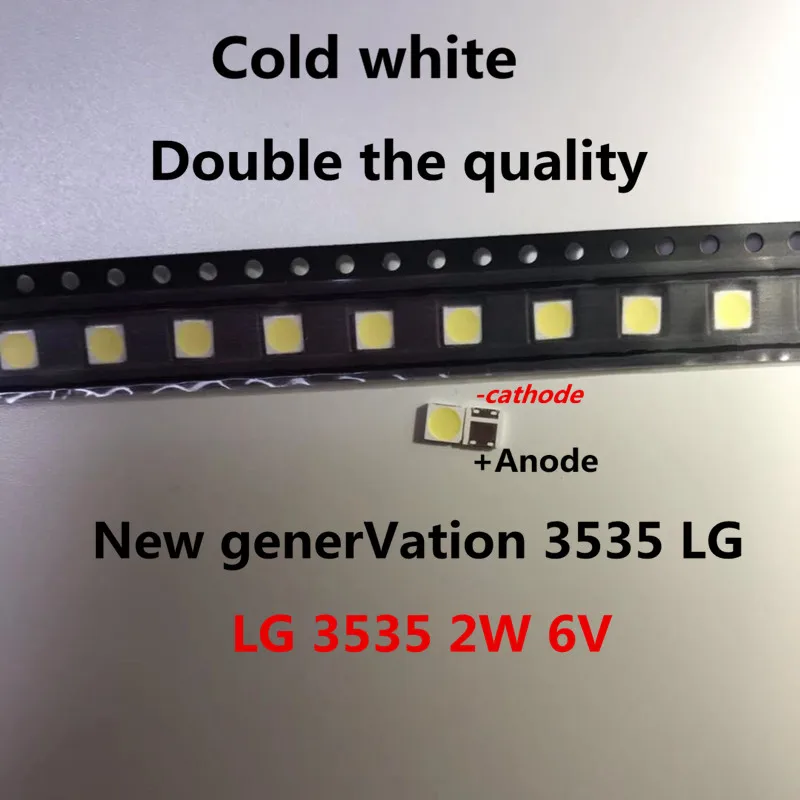 200 шт./лот 3535 6V холодный белый для LG SMD светодиодный чип-2 2W для ТВ/lcd подсветка ТВ приложения