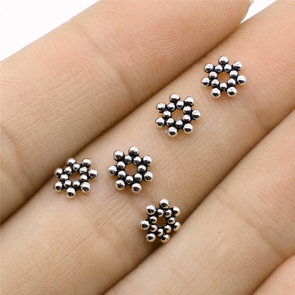 

WYSIWYG Spacer Beads DIY Metal Alloy Jewelry Findings Antique Silver Color 7x7mm 100pcs/lot