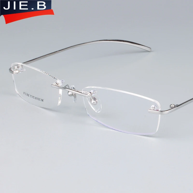 New Pure Titanium Screw Folding Eyeglasses Frames Men Women Fashion Rimless Glasses Prescription