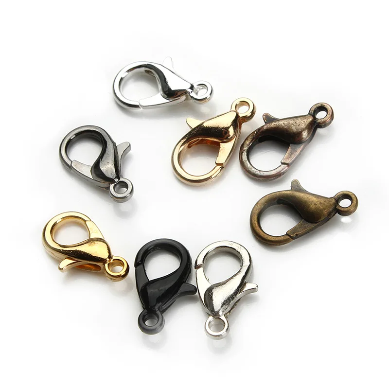 12*6mm 100pcs/lot Fashion Jewelry Findings, Alloy antique bronze/gold lobster clasp Hooks for necklace&bracelet chain F112