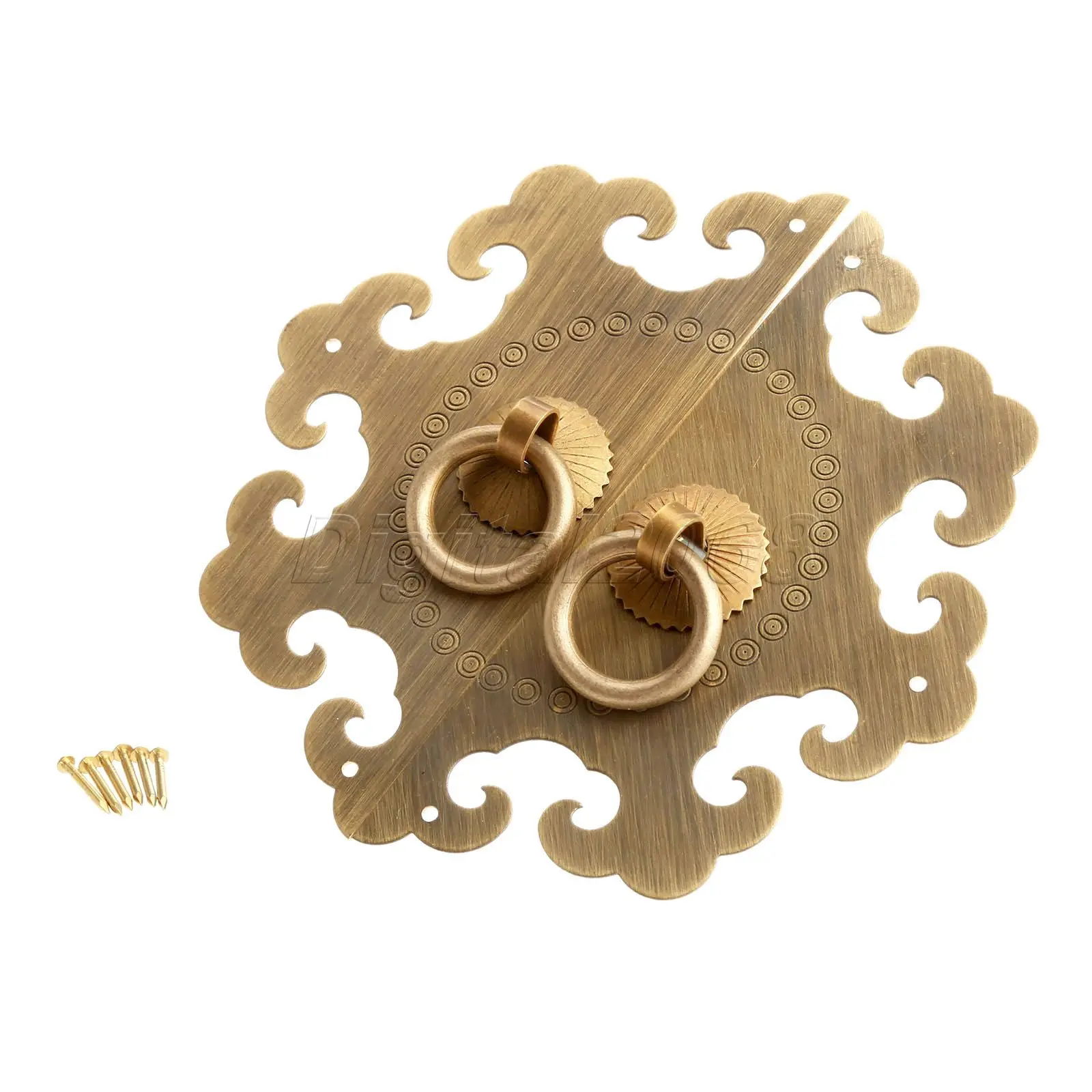 High Quality 1 Set Cabinet Face Plate Door Pull Knocker Handle Antique Furniture Brass Hardware High Quality 1 Set Cabinet Face Plate Door Pull Knocker Handle Antique Furniture Brass Hardware