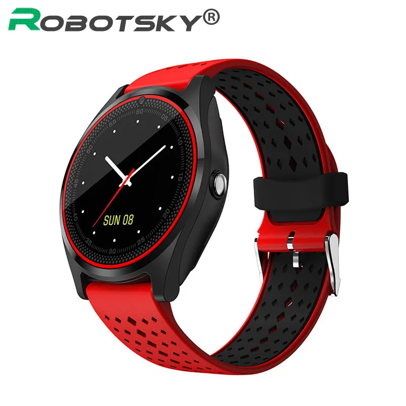 

Bluetooth Smart Watch V9 with Camera SIM Card Smartwatch Pedometer Health Sport Clock Hours Men Women Smartwatch For Android