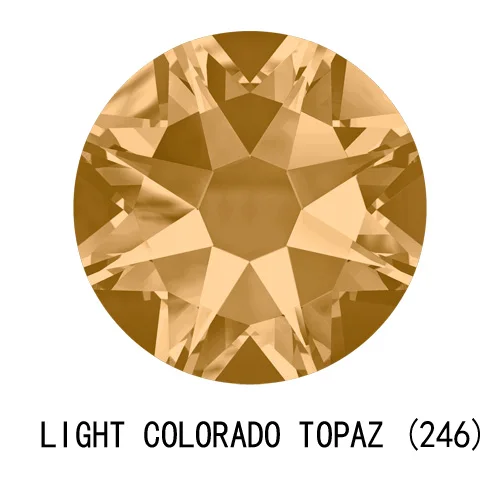 SW Diamante Стразы без горячей фиксации CZ 8Big 8Small Strass SS10~ SS34 DIY элементы Стразы с плоской задней поверхностью для украшения ногтей одежды - Цвет: Light Colorado Topaz
