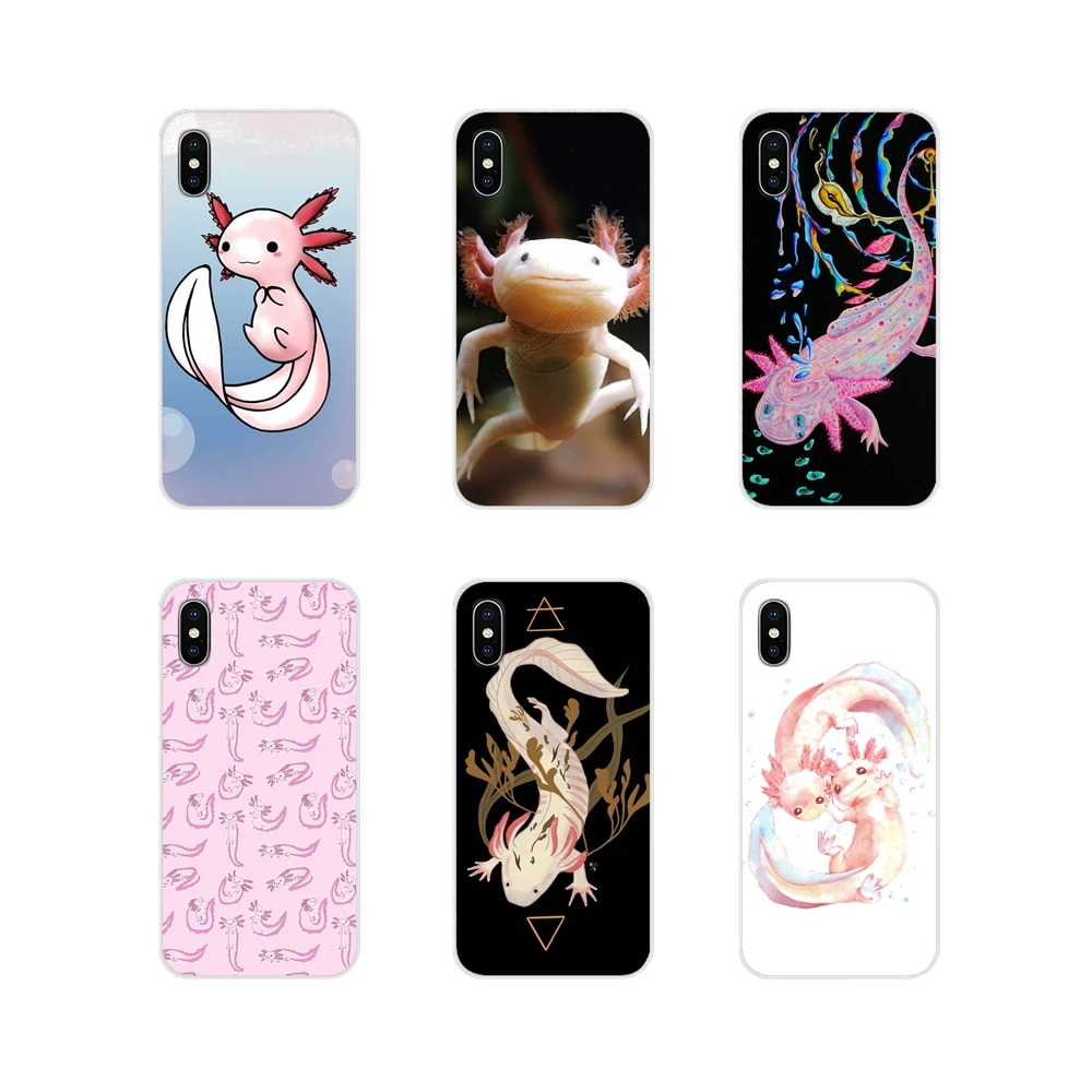 

For Apple iPhone X XR XS MAX 4 4S 5 5S 5C SE 6 6S 7 8 Plus ipod touch 5 6 Adorable Axolotls Accessories Phone Shell Covers