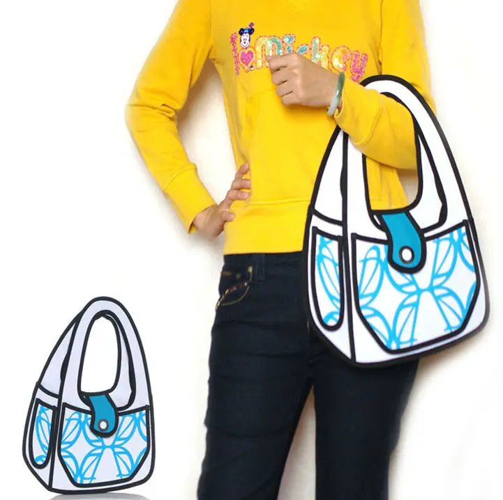 Free Shipping Fashion 3d Bag New Design 2d Totes Funny Free Shipping Fashion 3d Bag New Design 2d Totes Funny Women S Catoon In Top Handle Bags From Luggage On