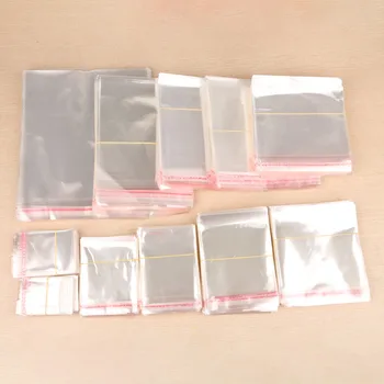 

Hot 200Pcs Transparent Square Self-Adhesive Plastic Moisture Proof Self Adhesive For DIY Gift Bag Pouches Jewelry BagBag