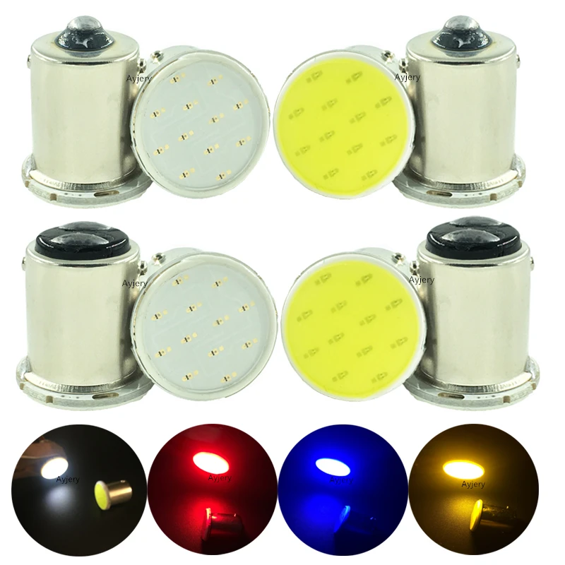 Оптовая продажа AYJERY! 500 шт. S25 1156 1157 Led COB 12 SMD BA15S P21W BAY15D автомобильный сигнал