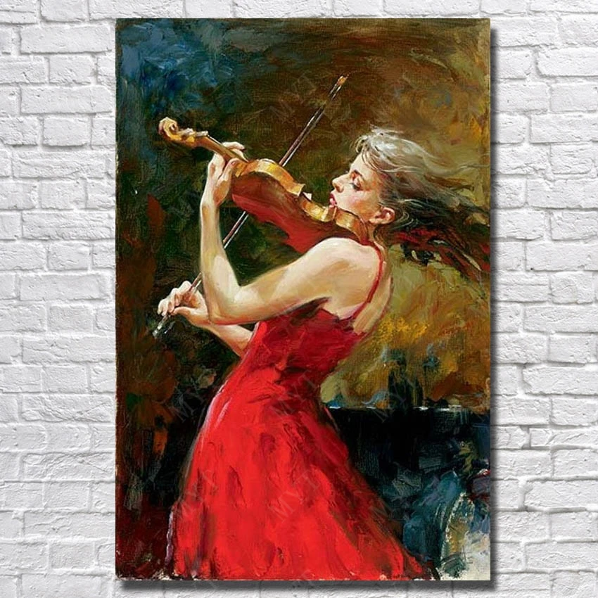 Vestido largo rojo chica retrato arte pinturas fácil pintura al óleo lienzo  tela diseño gran tamaño decoración para el hogar|painting home  decor|decorative art paintingpaintings dragonflies - AliExpress