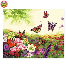DIY Цифровая живопись, украшения, ремесла, многоцветный, бабочки, цветы