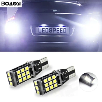 

BOAOSI 2x T15 W16W LED Auto Lamp Canbus Backup Reverse Light No Error Interior Bulbs 2835SMD White Color For Skoda Superb