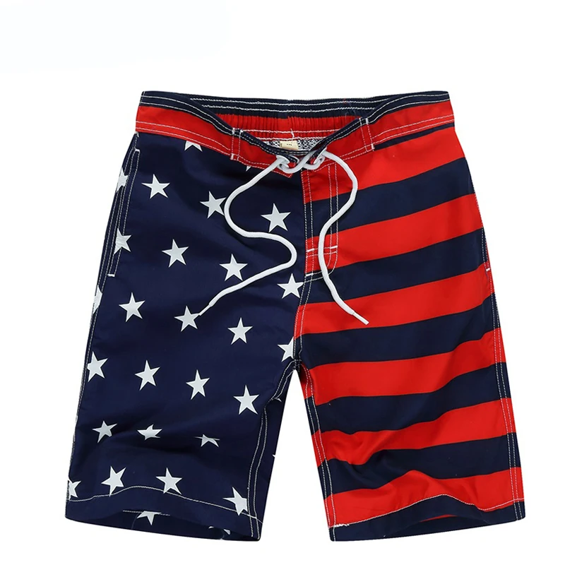 

7-14yrs Board Shorts New 2019 Beach Shorts For Boys Surf Board Short Custom Swim Trunks Pentagram Kids Sport Wear American Flag