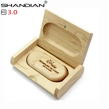 SHANDIAN USB 3,0(более 10 шт. бесплатный логотип) USB флеш-накопитель овальная Флешка 4 ГБ 16 ГБ 32 ГБ 64 ГБ подарочная ручка-накопитель с деревянной коробкой
