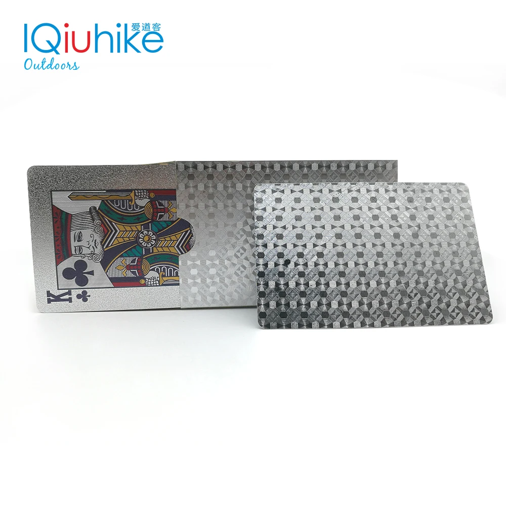 Kopen Een Deck Zilverfolie Poker Euro Stijl Plastic Poker Speelkaarten Waterdicht Kaarten Goede Prijs Gokken Board game GYH