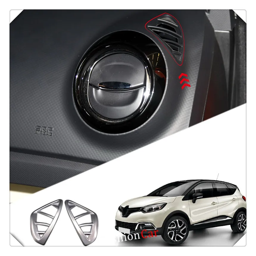 

For Renault Captur 2013-2018 ABS Matte Upper Air Condition Vent Outlet Cover Trim car Styling Accessories