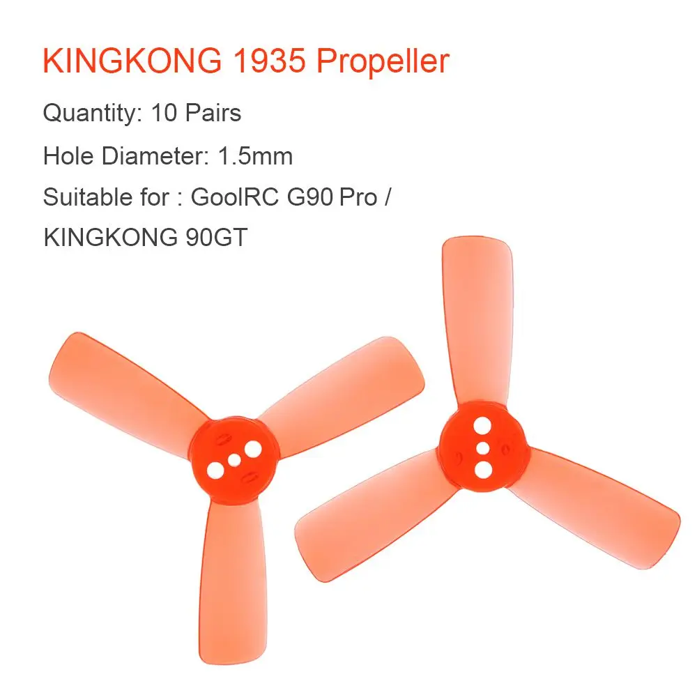 KINGKONG 1935 Propeller 2 Inch CW CCW 3-blade Props for Q90 90GT FPV Drone Pink