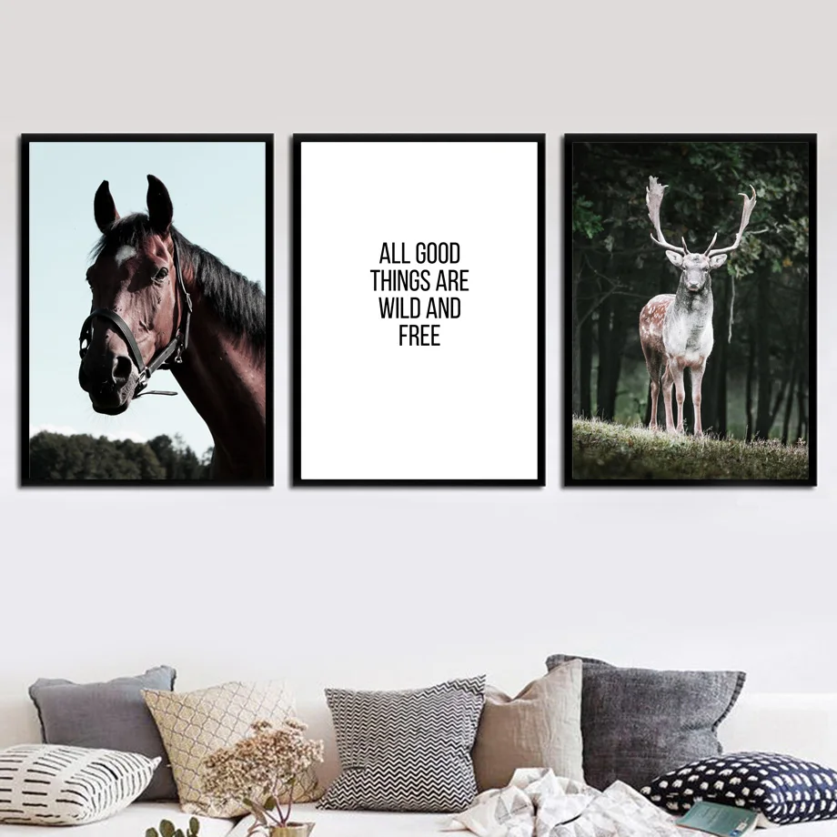 Squirrel Horse Deer Forest Quotes Wall Art Canvas Painting Nordic Posters And Prints Wall Pictures For Living Room Decor Squirrel Horse Deer Forest Quotes Wall Art Canvas Painting Nordic Posters And Prints Wall Pictures For Living Room Decor