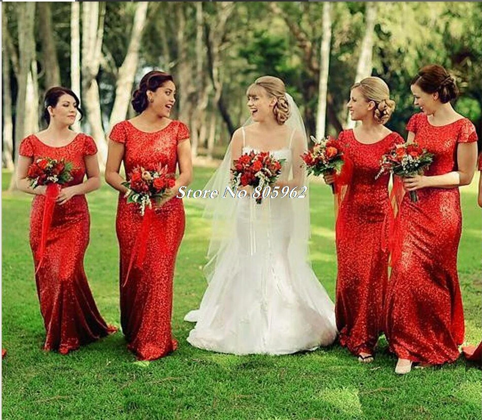 Red Maid of Honor Dresses for Girls