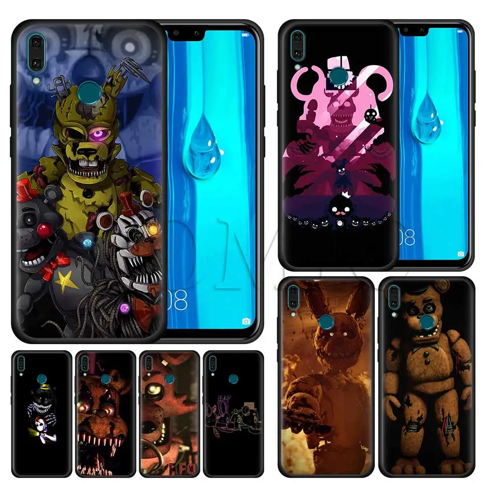 

five nights at freddy's fnaf freddy Black Case for Huawei Honor Y9 Y7 Y6 Y5 2019 Honor 20 Pro 10 20 Lite 8X V20 Silicone Case
