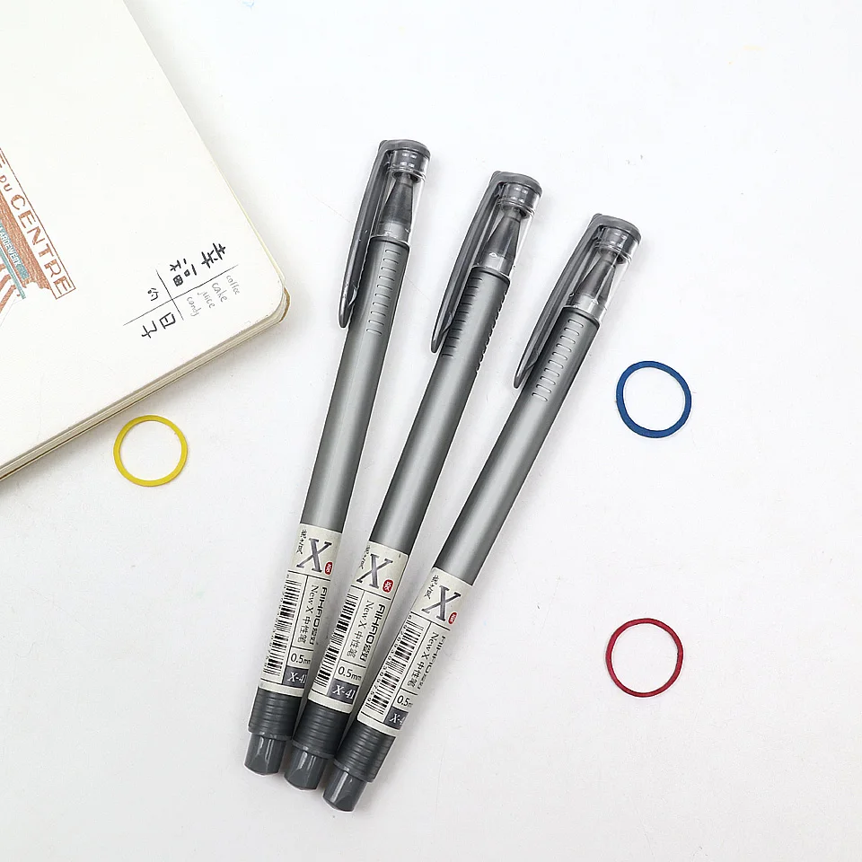 6pcs Superior Quality Gel Pens Blue&Black Ink 0.5mm Neutral Pen Very Good Writing For Student