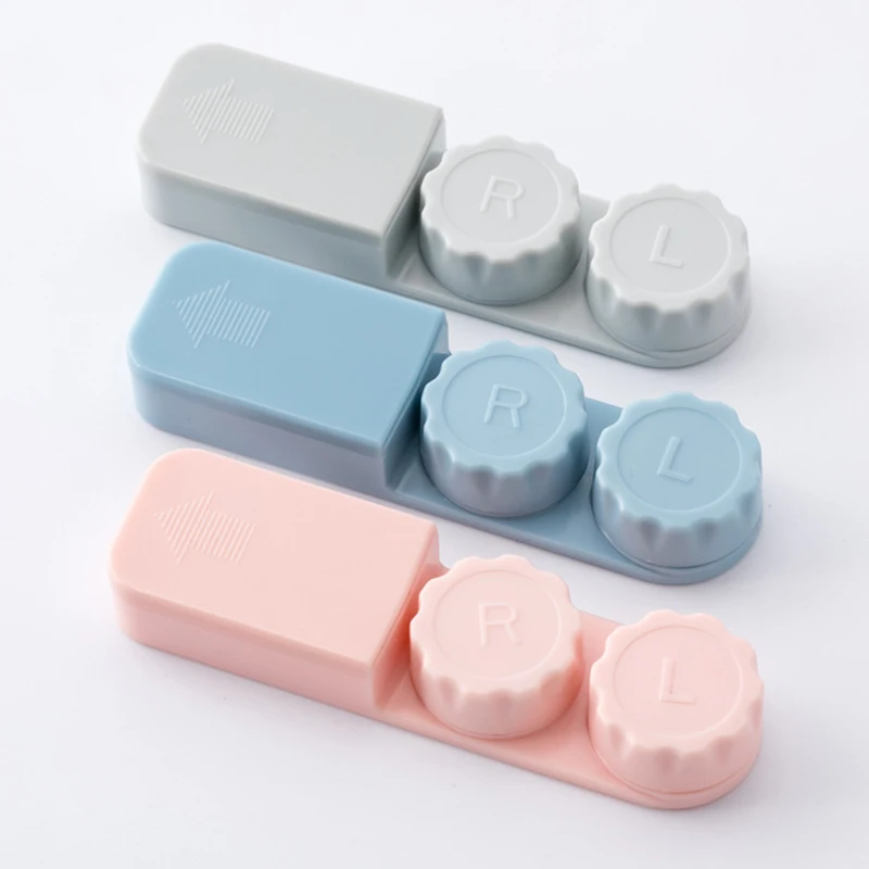 

Popular Mini Contact Lens Case Box Travel Kit 3 Color Plastic Contact Lens Box Holder Portable Small Contact Lens Case
