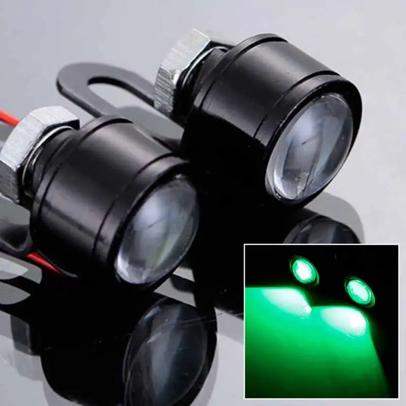 

2pcs Motorcycle Motorbike Mirror Decorative LED Light Eagle Eye Warming Strobe Flash Lamp