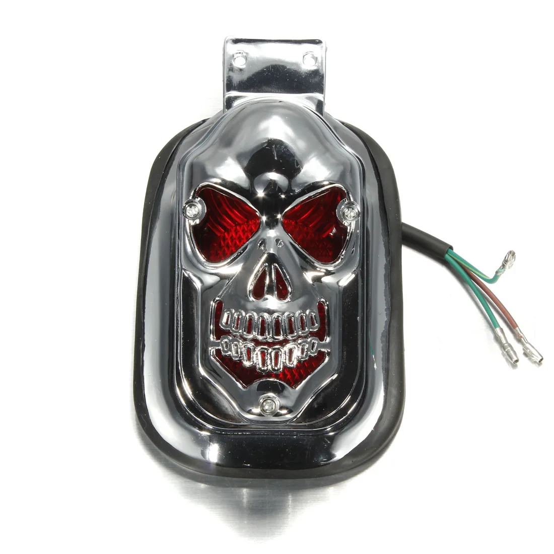 

DC 12V Motorcycle Integrated Rear Light Side Mount Plate Skull Shaped Tail Light for Harley