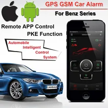 IOS Android ПКЕ gps GSM Автомобильная сигнализации Системы кнопка запуска и остановки для серии Benz бесключевая система gps трекер Книги по истории сзади сигнализация от "carbar"