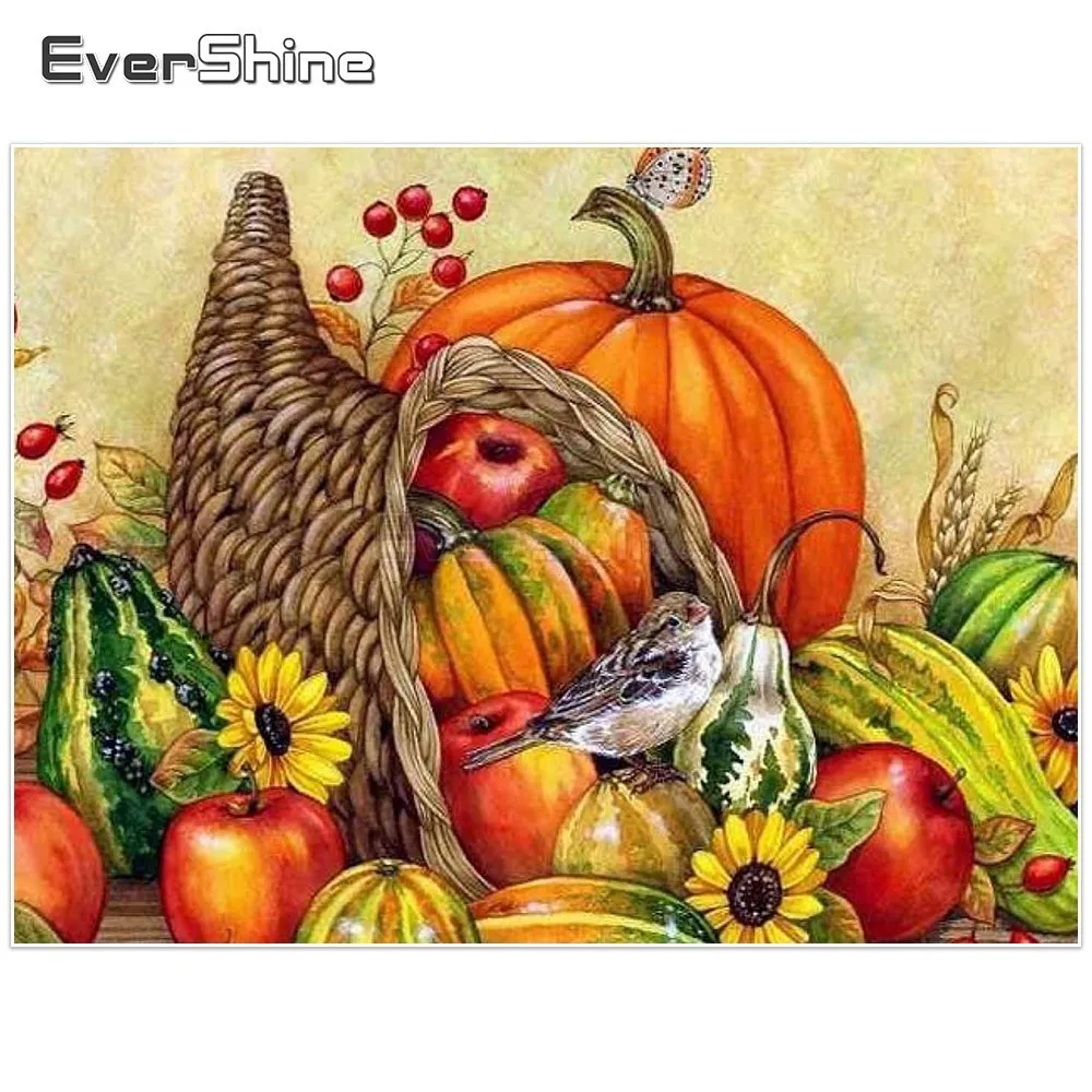 

EverShine Diamond Painting Fruit Cross Stitch Pictures Of Rhinestones 5D Full Drill Square Diamond Embroidery Scenery Wall Decor