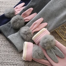 Новинка; обтягивающие штаны для маленьких девочек; брюки для детей 2-10 лет эластичные теплые леггинсы с принтом милого кролика