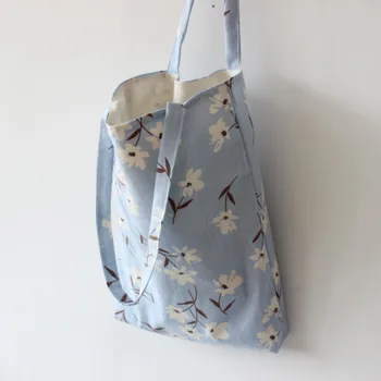 

Floral Print Eco Reusable Shopping Bags Large Capacity Shoulder Bags Casual Tote Handbag
