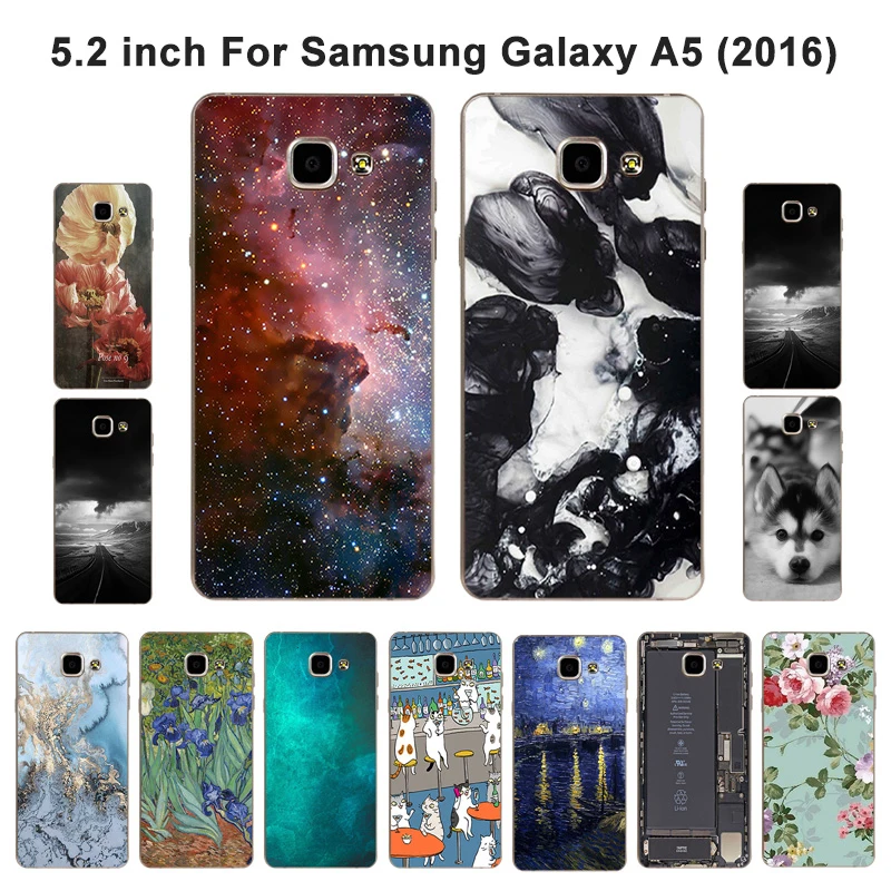 

For Samsung Galaxy A5 2016 A510 A510F Phone Case Soft TPU Scenery Painted Cover Silicon For A5 (2016) 5.2" Back Cover