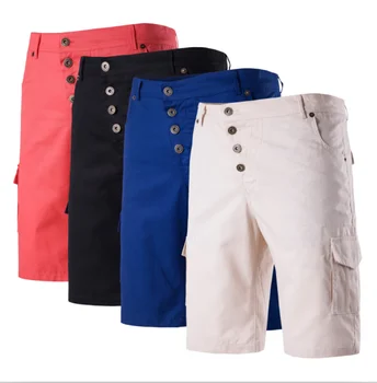 

New Brand Summer Camouflage Loose Cargo Shorts Men Solid Summer Short Pants Homme Cargo Shorts 8 Colors Plus Size 29-40