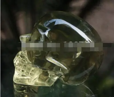 

TOP CLEAR & RAINBOWS Natural Citrine Carved Crystal SkulL