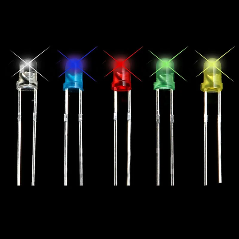 200pcs/set New LED Emitting Diodes Assortment Kit White Yellow Red Blue Green 3mm/5mm