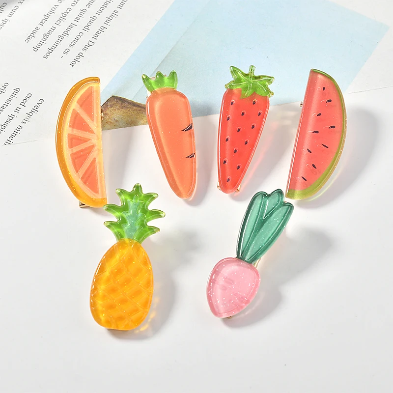 

Newest 50cs/Lot Colorful Acrylic Fruit Strawberry carrot fruit vegetable diy earrings hairpin jewelry material accessories Craft
