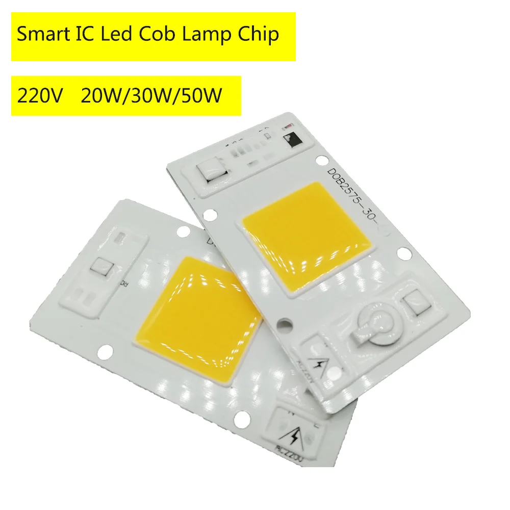 

IP65 LED COB Chip Real Power 9W 20w 30w 50w LED replace Chip Integrated Smart IC Driver Fit for DIY Floodlight Projector Lampada