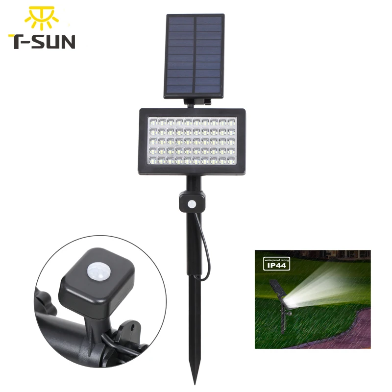 

T-SUNRISE 50 LEDS Solar Spotlight Motion Sensor Outdoor Light IP44 Waterproof 90 Adjustable Wall Mounted Lights Garden Lamp