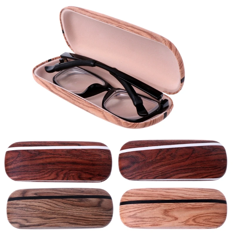 

Portable Wood Grain Hard Eye Glasses Case Eyewear Box Sunglasses Protector Bag