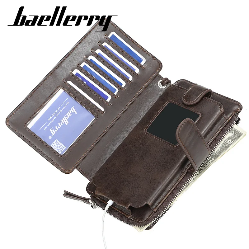 Baellerry мужской кошелек ретро многофункциональная длинная сумка на молнии для телефона креативный клатч