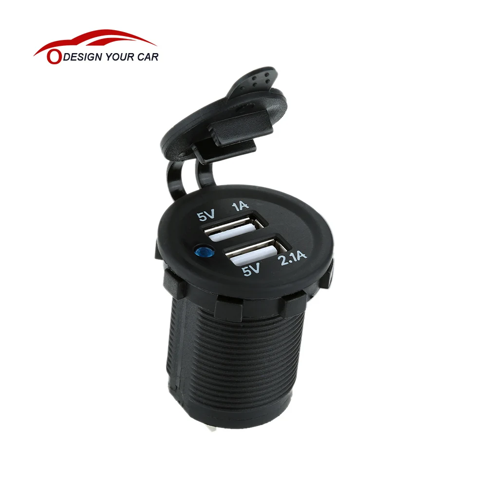  Auto Motorcycle Dual USB Car Charger Power Adapter Socket Outlet waterproof Mobile Phone Charger Truck Minibus for ATV Boat 