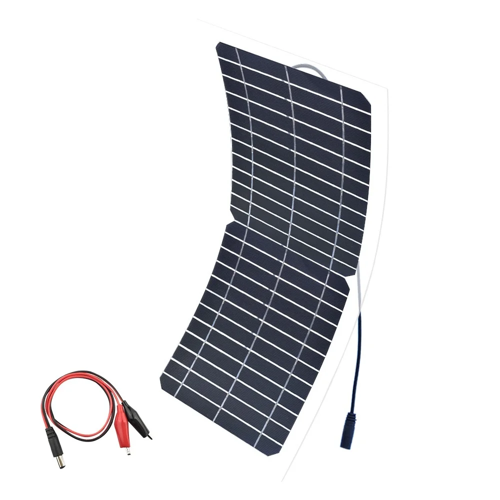 

xinpuguang 12v 10w Semi-flexible Solar Panel Monocrystalline Silicon Transparent Cell Module DIY DC Adapter Mobile Phone Camera