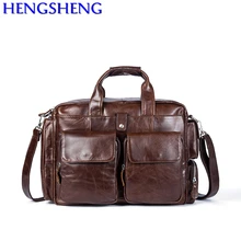 Новое с бесплатной доставкой Дизайнерские мужские сумки через плечо из коровьей кожи для путешествий мужские сумки из натуральной кожи и Мужские портфели