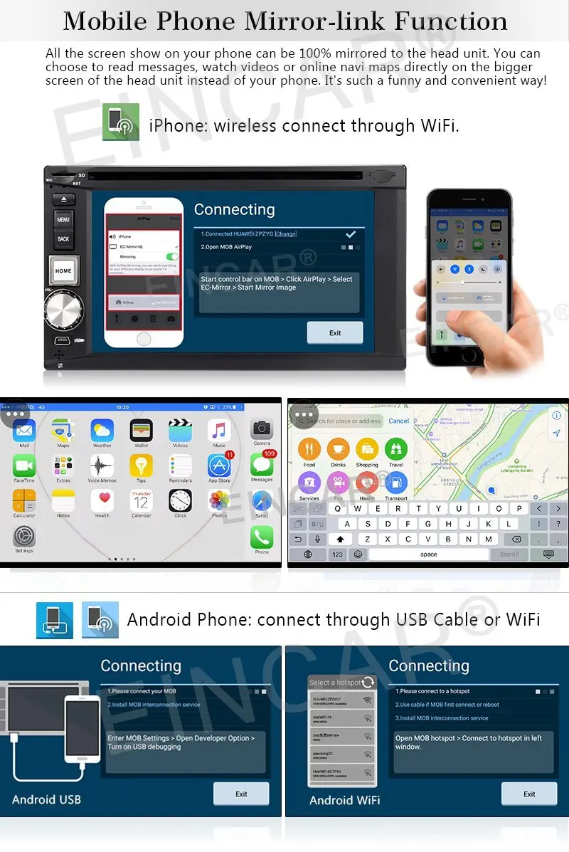 Четырехъядерный Android 6 0 Авто Радио Стерео 2Din головное устройство 2 &quotgps Навигация