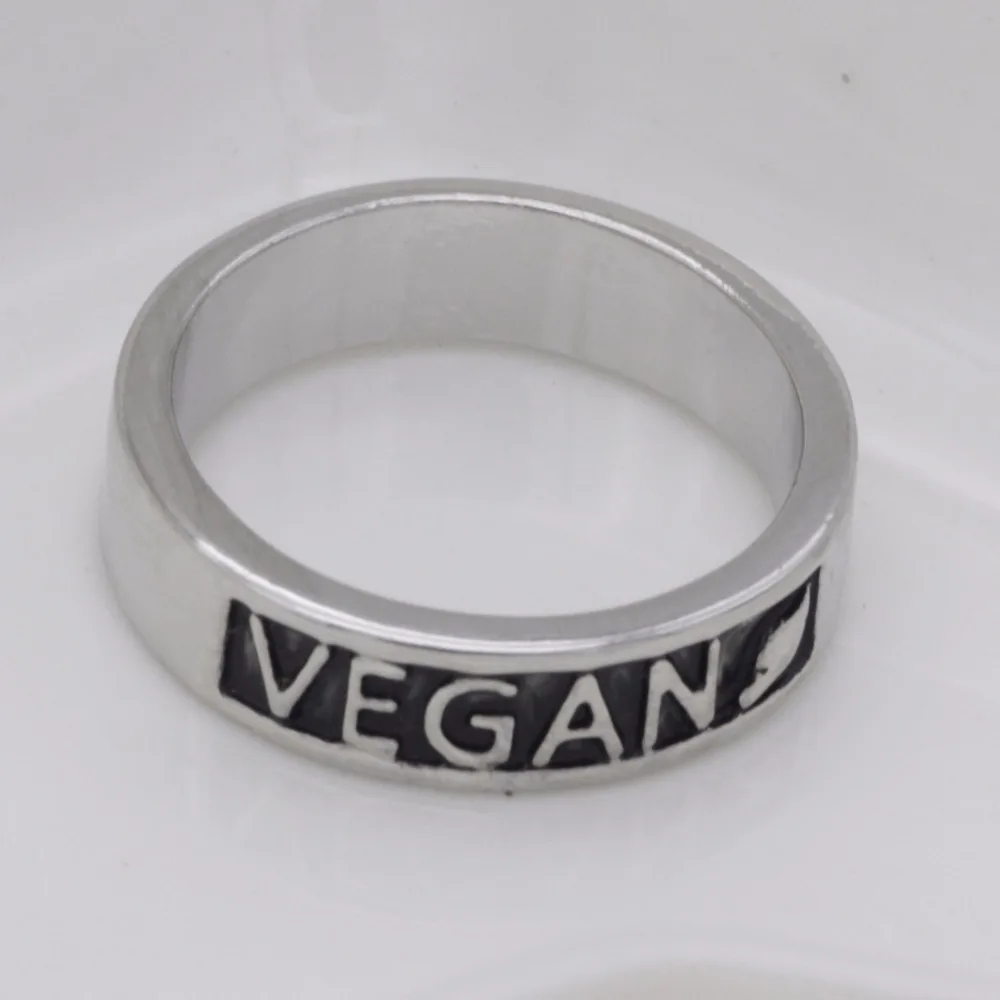 Веганское кольцо украшения для вегетарианцев обручальное кольцо подарок для веганов YLQ0536