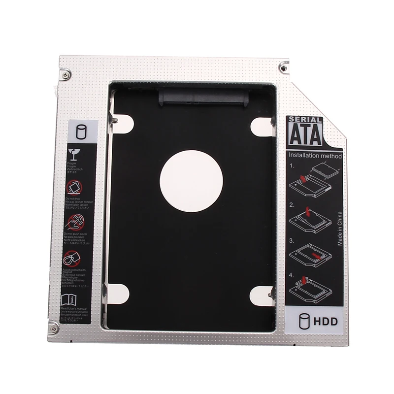 

Fashion Universal 12.6*12.7*1.27cm size SATA to SATA 2nd HDD HD SSD Hard Driver Caddy for 12.7mm CD/DVD-ROM