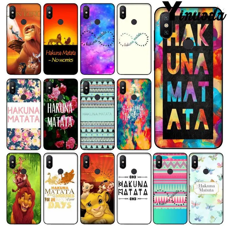 

Yinuoda Hakuna Matata The Lion King Soft Silicone TPU Phone Cover for Xiaomi Mi Note 3 6 8 8SE MIX 2 2S Redmi 5 Plus Note 5