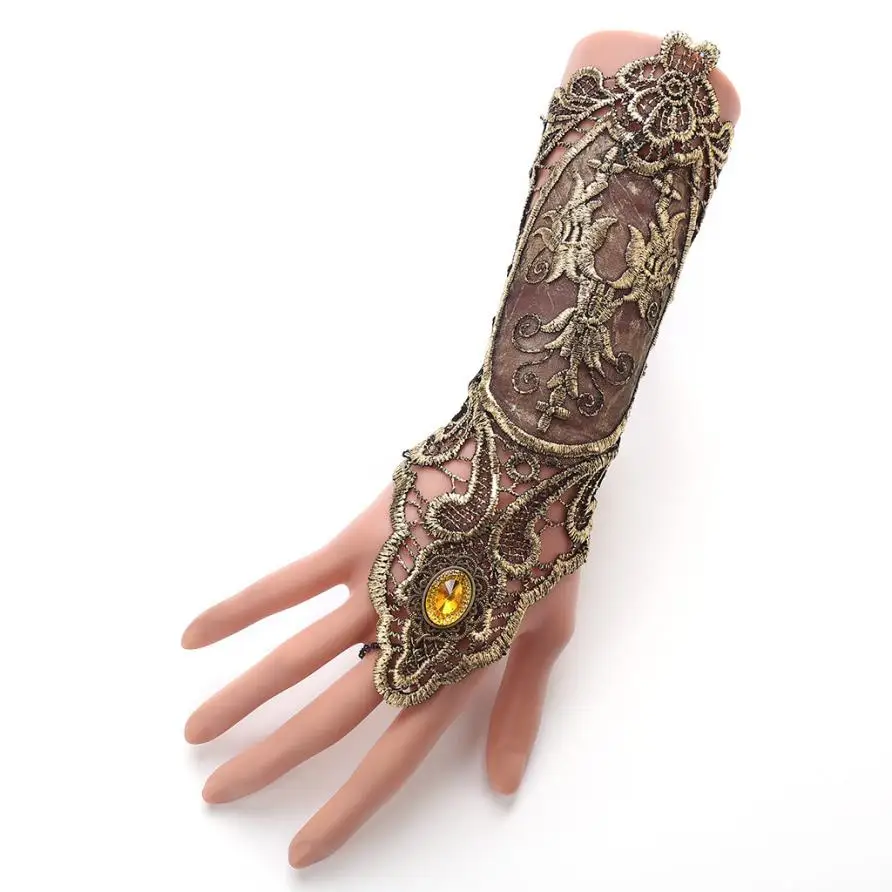 Buy Charming Gold Lace Bracelet Gloves With One Chain