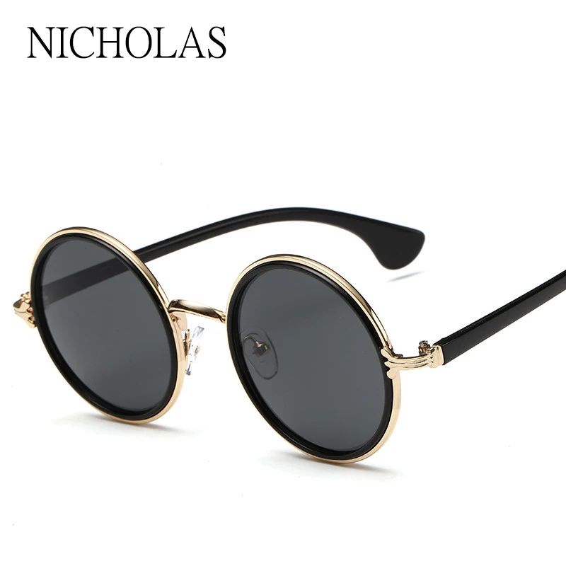 NICHOLAS, Ретро Круглые Солнцезащитные очки для женщин и мужчин, фирменный дизайн, сплав, женские солнцезащитные очки для мужчин, Oculos De Sol Feminino Lunette Soleil