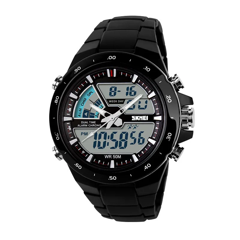 SKMEI Новые S Shock мужские спортивные часы кварцевые наручные Мужские аналоговые цифровые водонепроницаемые военные мужские наручные часы relogio masculino - Цвет: C